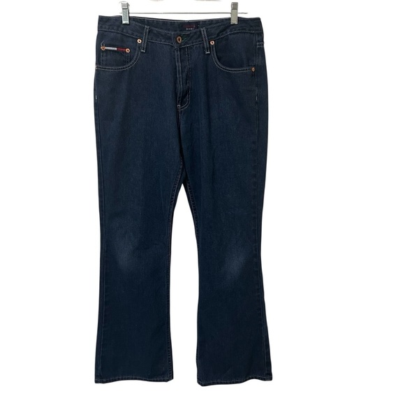 Tommy Hilfiger Denim with Red and White Logo Size 32 Y2K Jeans Bootcut - Picture 1 of 6